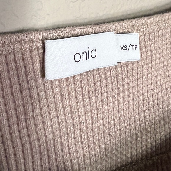 Onia By ANTHROPOLOGIE | Waffle Knit Bralette Bra Crop Women’s Taupe Tan Cream - Picture 12 of 16